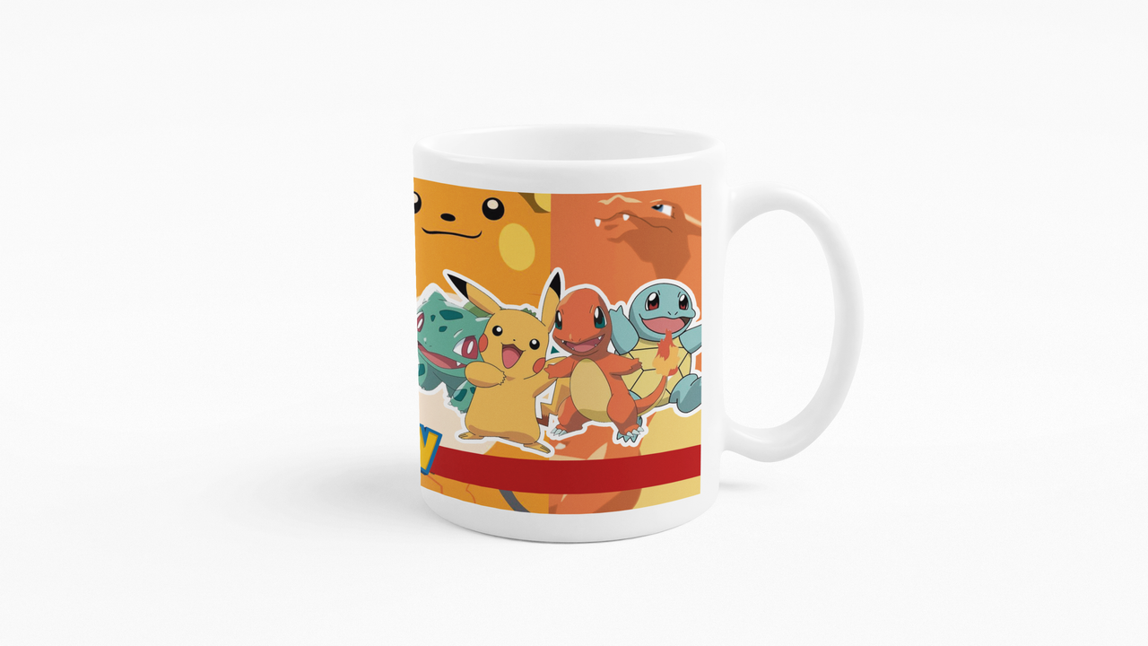 TAZONES TAZAS BLANCAS POKEMON EQUIPO ASH - 2