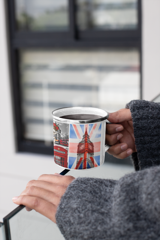 TAZA ENLOZADA LECHERA LOVE LONDON LONDRES VINTAGE - 2
