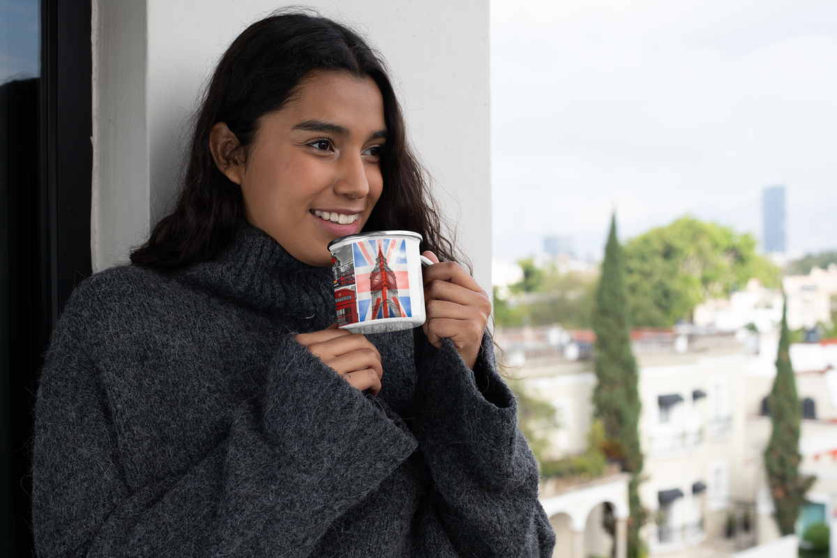 TAZA ENLOZADA LECHERA LOVE LONDON LONDRES VINTAGE - 4