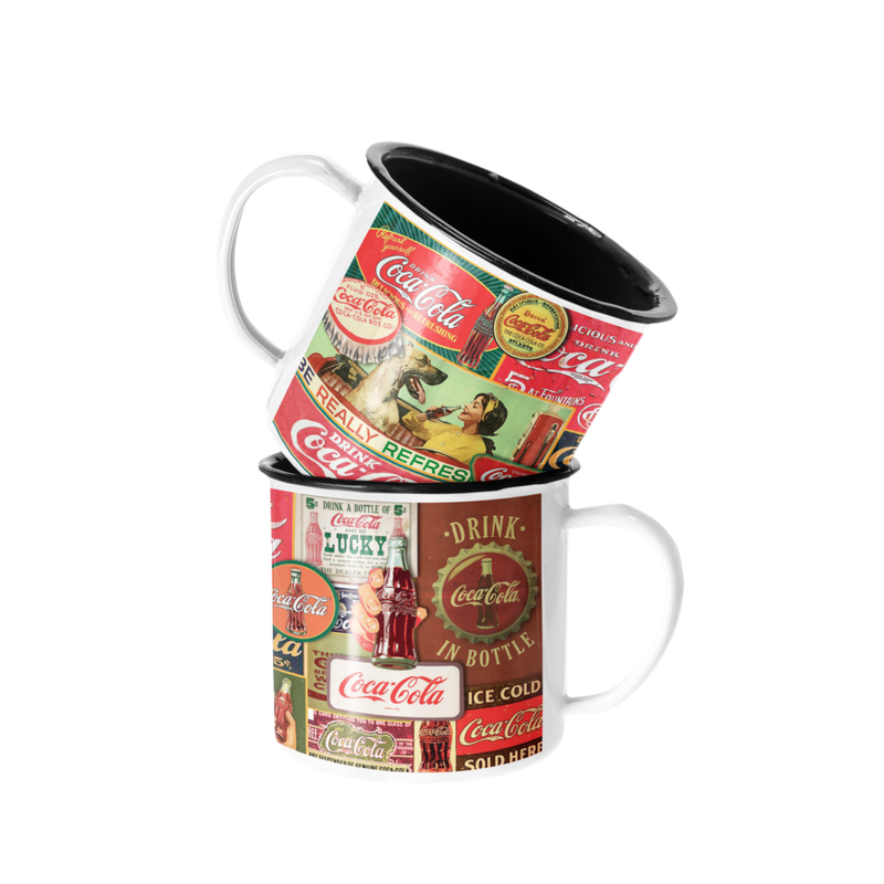 TAZA ENLOZADA LECHERA COCA-COLA VINTAGE - 1