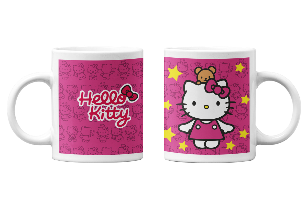 TAZONES TAZAS BLANCAS HELLO KITTY OSITO TIERNO - 1