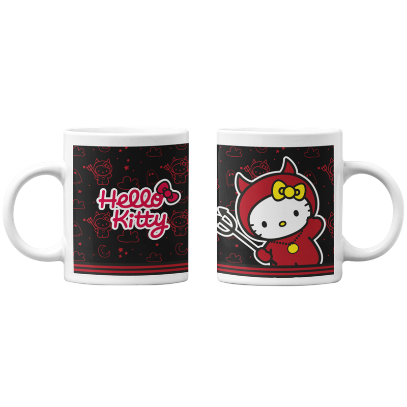 TAZONES TAZAS BLANCAS HELLO KITTY DEMONIO - 1