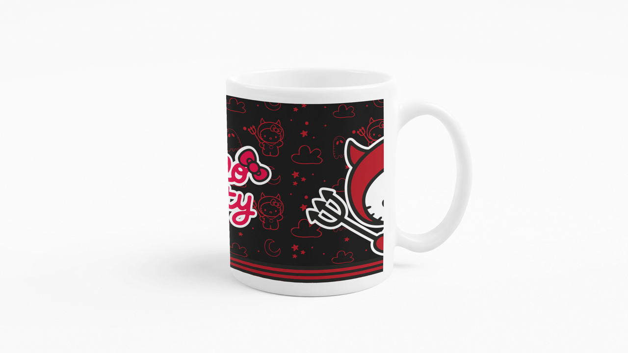 TAZONES TAZAS BLANCAS HELLO KITTY DEMONIO - 4