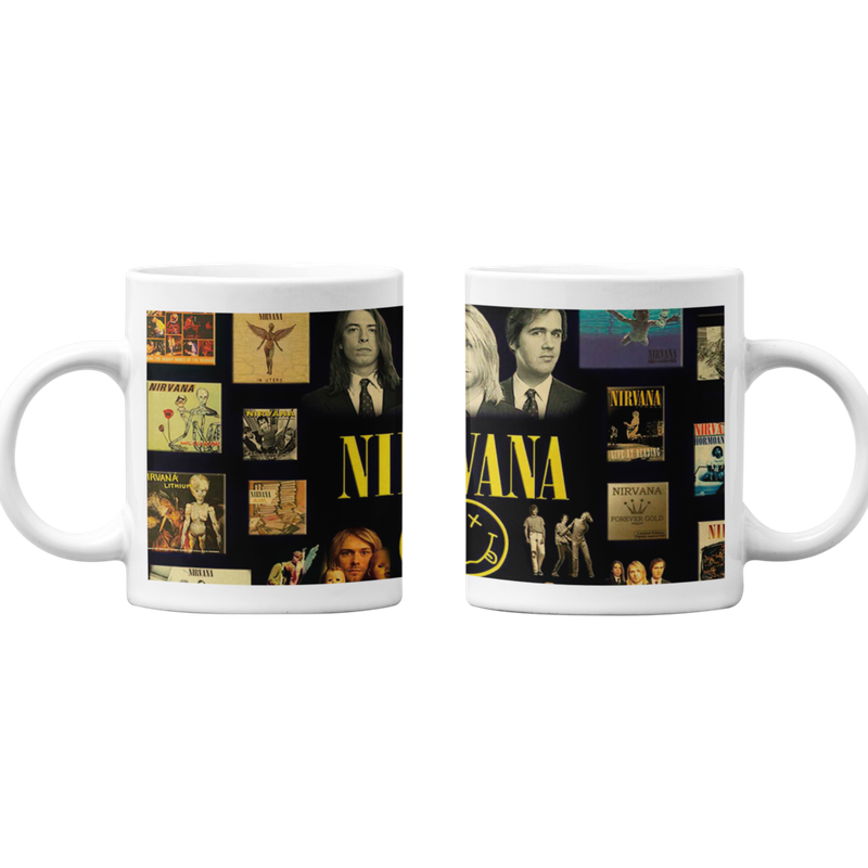 TAZONES TAZAS BLANCAS NIRVANA ALBUM MUSICAL BANDA ROCK - 1