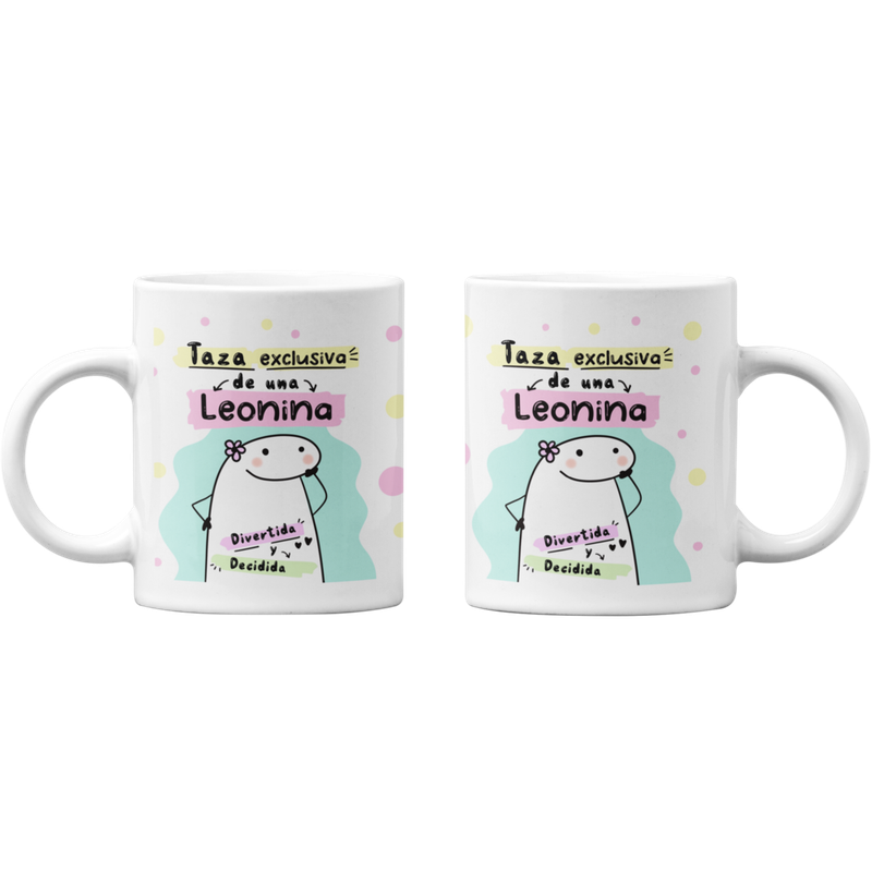 TAZONES TAZAS BLANCAS LEO REGALO PARA LEONINA ZODIACO - 1
