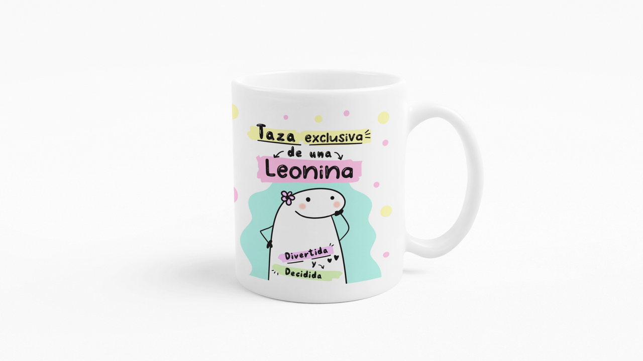 TAZONES TAZAS BLANCAS LEO REGALO PARA LEONINA ZODIACO - 4