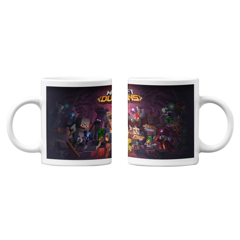 TAZONES TAZAS BLANCAS MINECRAFT VIDEOJUEGO INFIERNO DUNGEONS - 1
