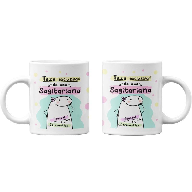 TAZONES TAZAS BLANCAS SAGITARIO REGALO PARA SAGITARIANA ZODI - 1