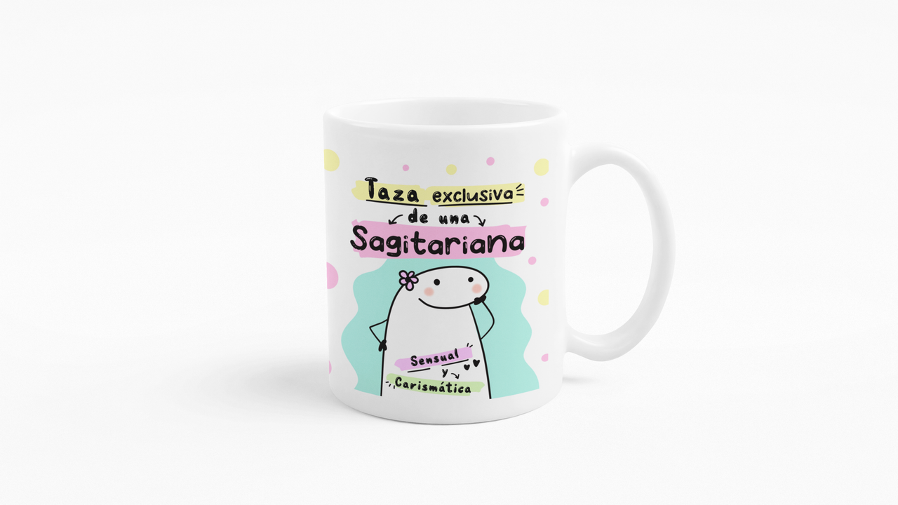 TAZONES TAZAS BLANCAS SAGITARIO REGALO PARA SAGITARIANA ZODI - 4