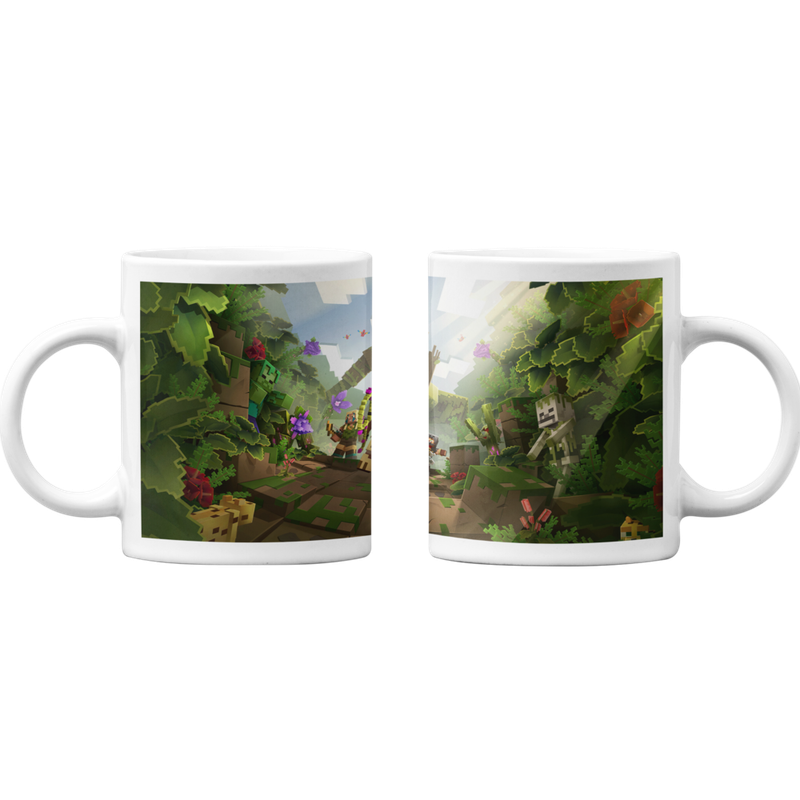 TAZONES TAZAS BLANCAS MINECRAFT VIDEOJUEGO SELVA GRUPO - 1