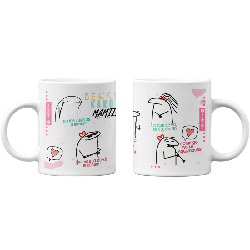 TAZONES TAZAS BLANCAS KAROL G Y BECKY G MAMI BICHOTA MUSICA - 1
