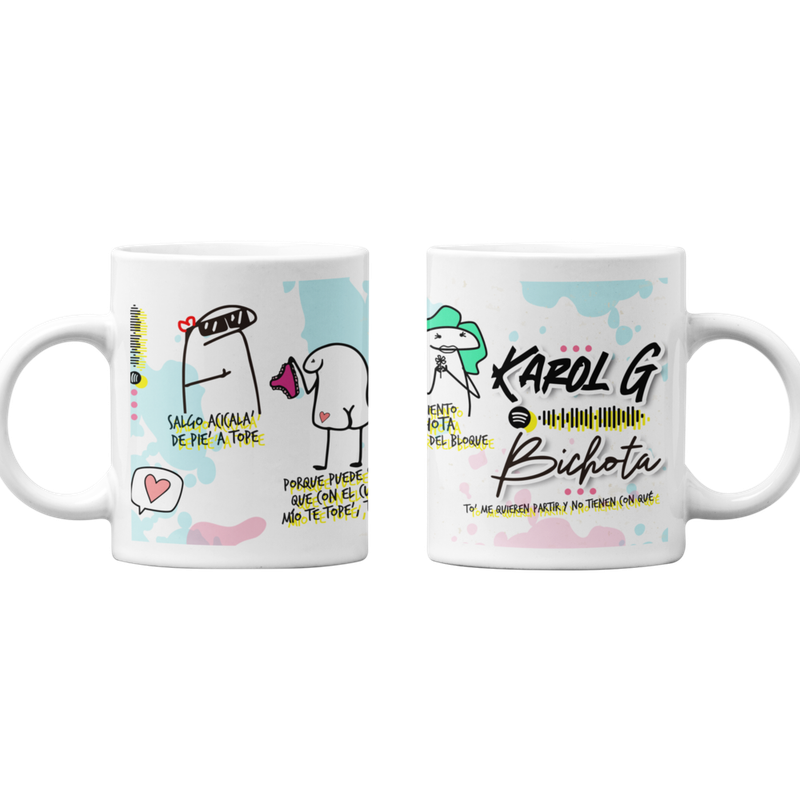 TAZONES TAZAS BLANCAS KAROL G BICHOTA MUSICA - 1