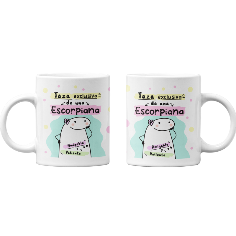 TAZONES TAZAS BLANCAS ESCORPIO REGALO PARA ESCORPIANA SIGNO - 1