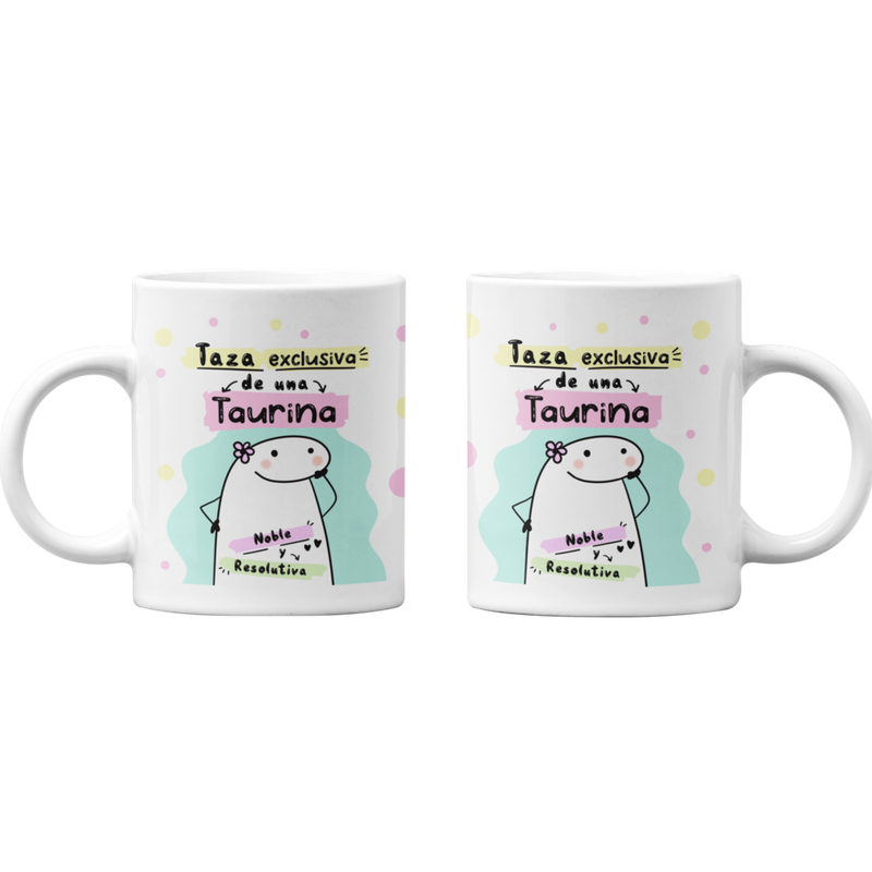 TAZONES TAZAS BLANCAS TAURO REGALO PARA TAURINA ZODIACO - 1