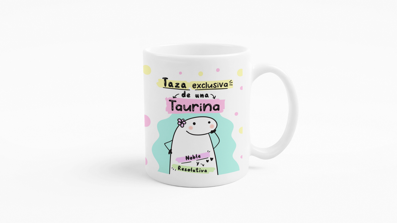 TAZONES TAZAS BLANCAS TAURO REGALO PARA TAURINA ZODIACO - 4