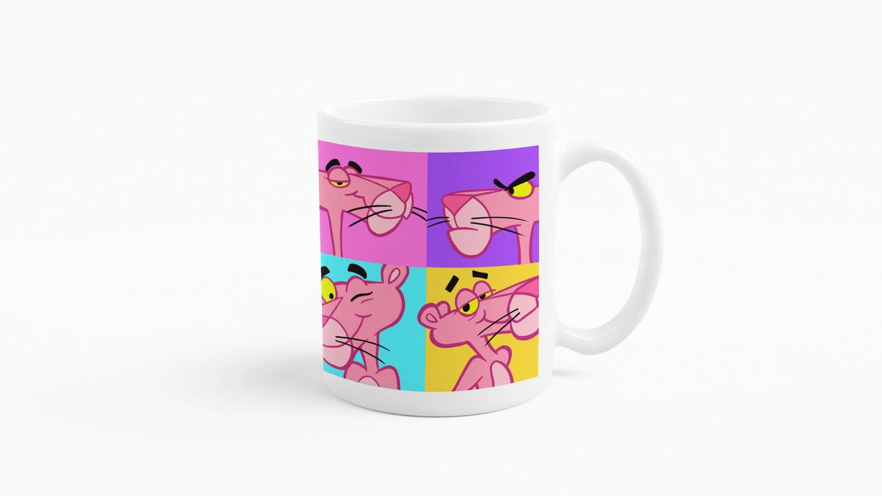 TAZONES TAZAS BLANCAS PANTERA ROSA POP ANIMACION - 3