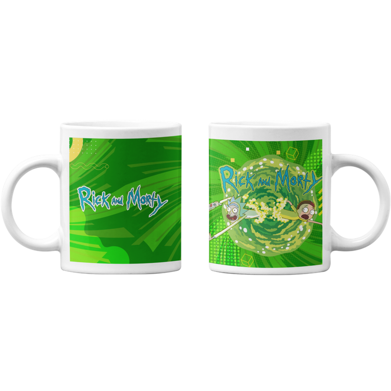 TAZONES TAZAS BLANCAS RICK Y MORTY SERIE PORTAL - 1