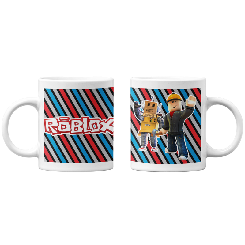 TAZONES TAZAS BLANCAS ROBLOX INFANTIL JUEGO BUILDER Y ROBOT - 1