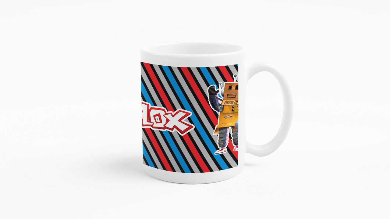 TAZONES TAZAS BLANCAS ROBLOX INFANTIL JUEGO BUILDER Y ROBOT - 4
