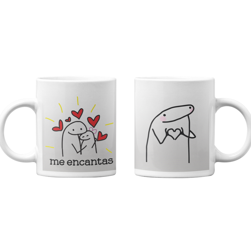 TAZONES TAZAS BLANCAS ME ENCANTAS REGALO - 1