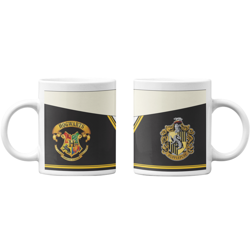 TAZONES TAZAS BLANCAS CASA HUFFLEPUFF - HARRY POTTER - 1