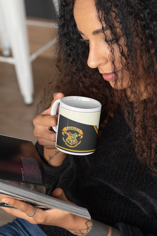 TAZONES TAZAS BLANCAS CASA HUFFLEPUFF - HARRY POTTER - 2