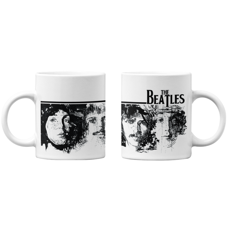 TAZONES TAZAS BLANCAS THE BEATLES MUSICA ROCK - 1