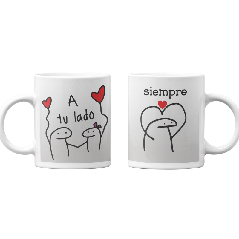 TAZONES TAZAS BLANCAS A TU LADO SIEMPRE REGALO - 1
