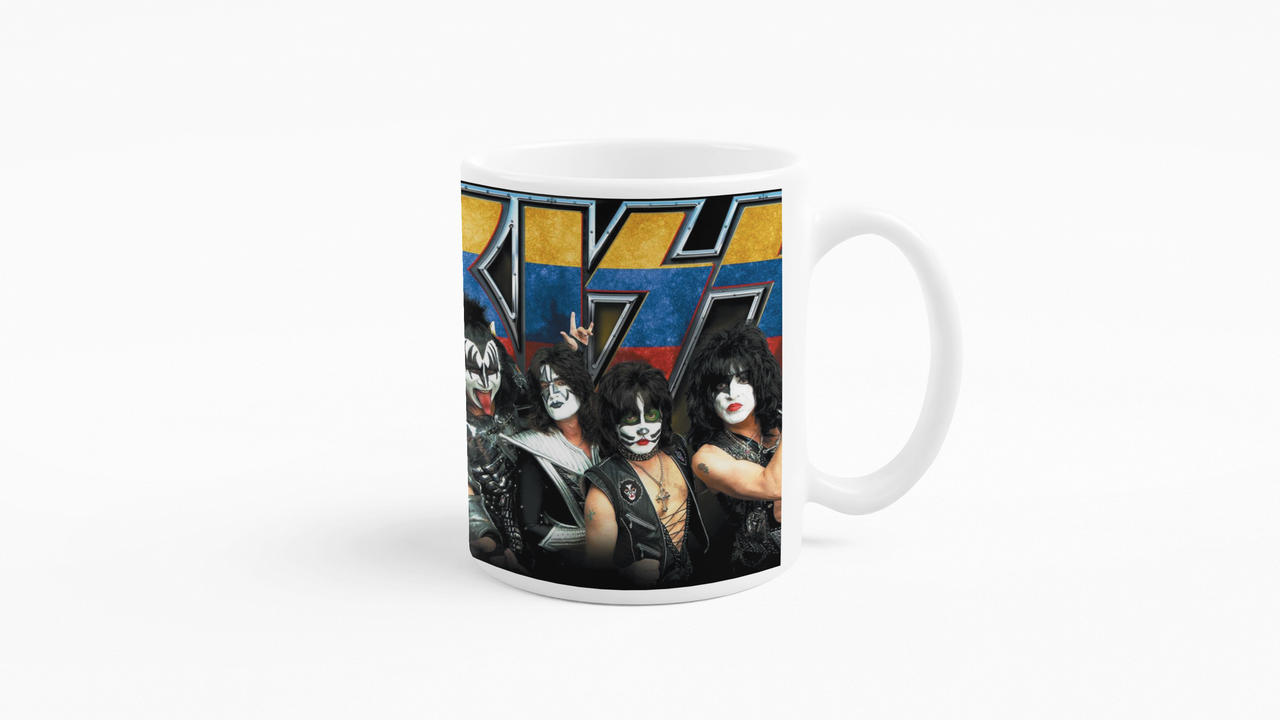 TAZONES TAZAS BLANCAS KISS BANDA ROCK - 3