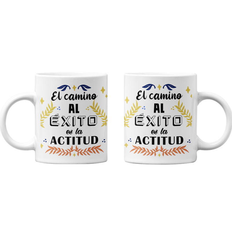 TAZONES TAZAS BLANCAS EL CAMINO AL EXITO SON LA ACTITUD - 1