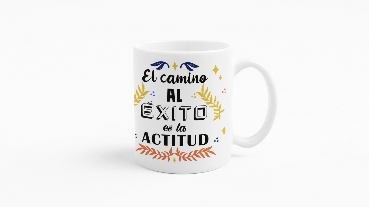 TAZONES TAZAS BLANCAS EL CAMINO AL EXITO SON LA ACTITUD - 3