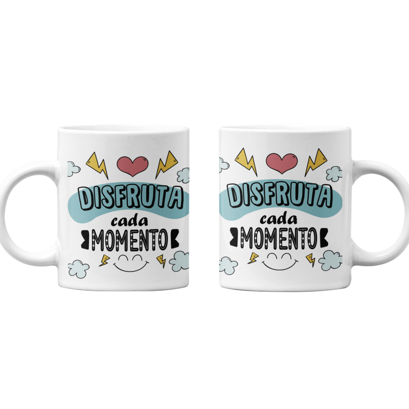 TAZONES TAZAS BLANCAS DISFRUTA CADA MOMENTO MOTIVACIONAL - 1