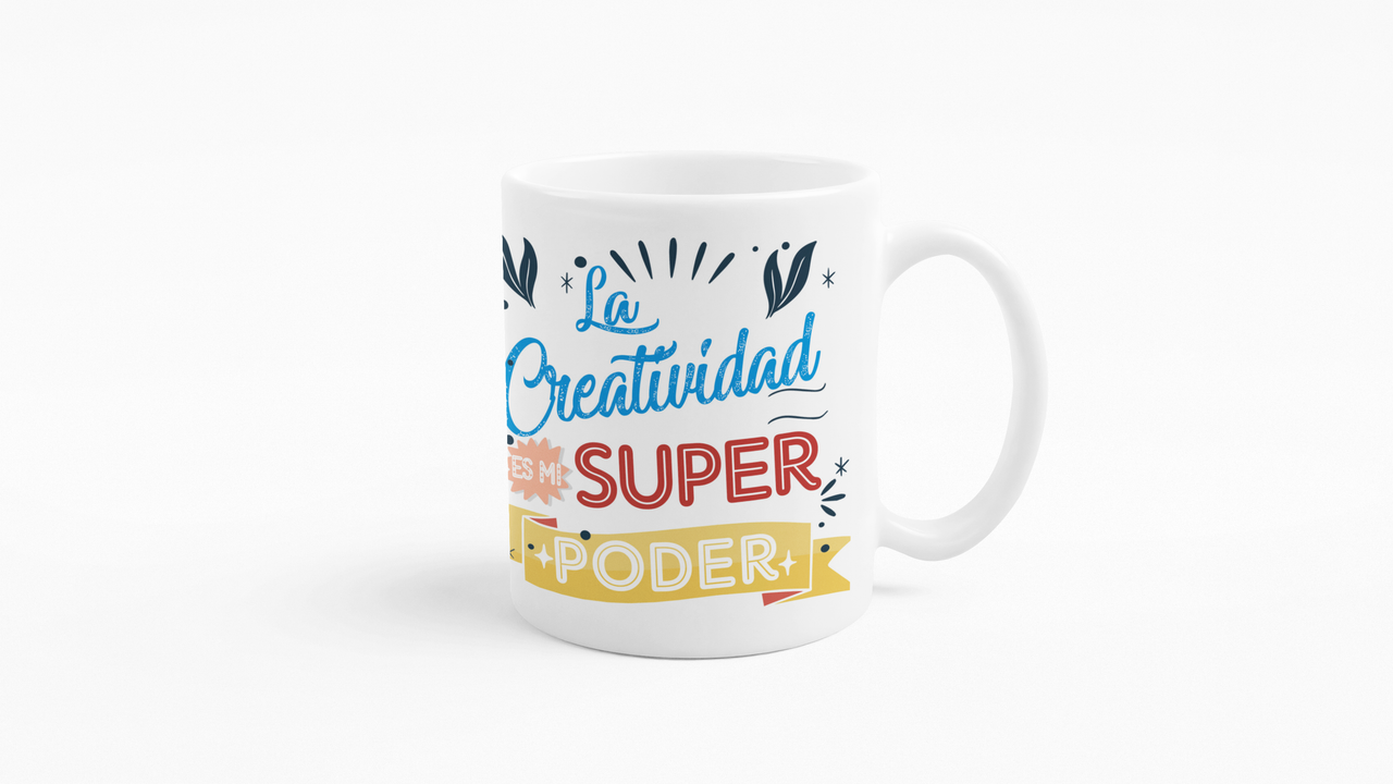 TAZONES TAZAS BLANCAS LA CREATIVIDAD ES MI SUPERPODER - 3