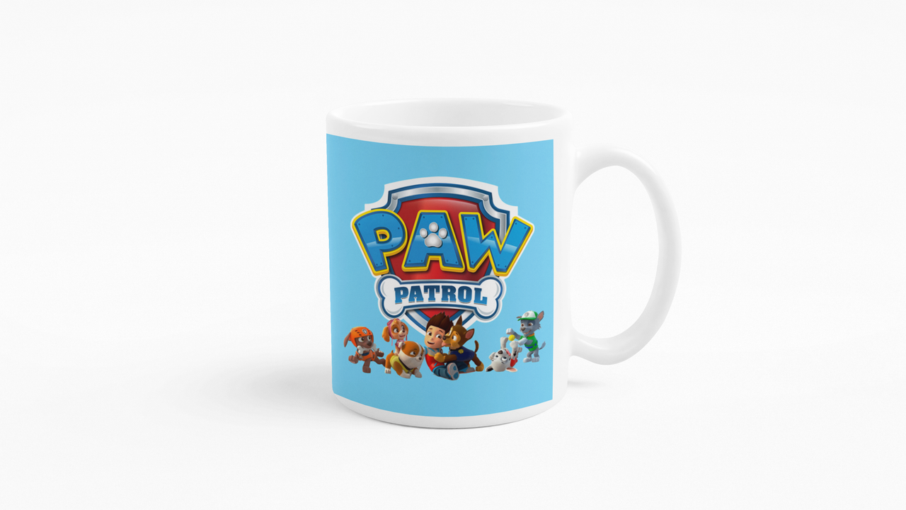 TAZONES TAZAS BLANCAS RUBBLE GRUA PAW PATROL - 3
