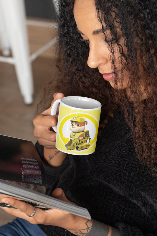 TAZONES TAZAS BLANCAS RUBBLE GRUA PAW PATROL - 4