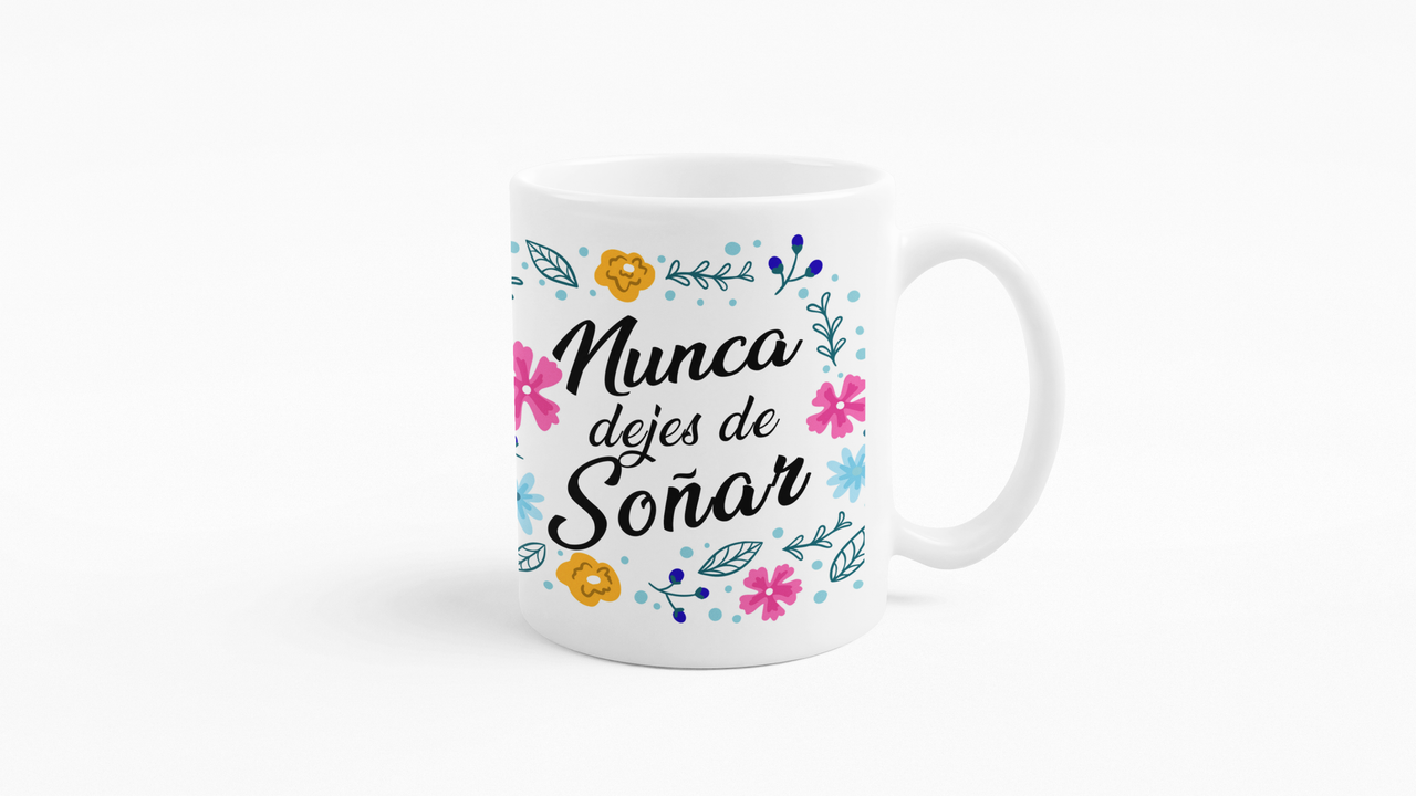 TAZONES TAZAS BLANCAS NUNCA DEJES DE SOÑAR MOTIVACIONAL - 3