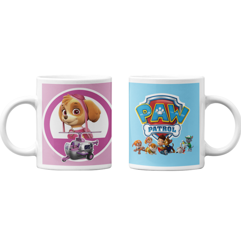 TAZONES TAZAS BLANCAS SKYE HELICOPTERO PAW PATROL - 1