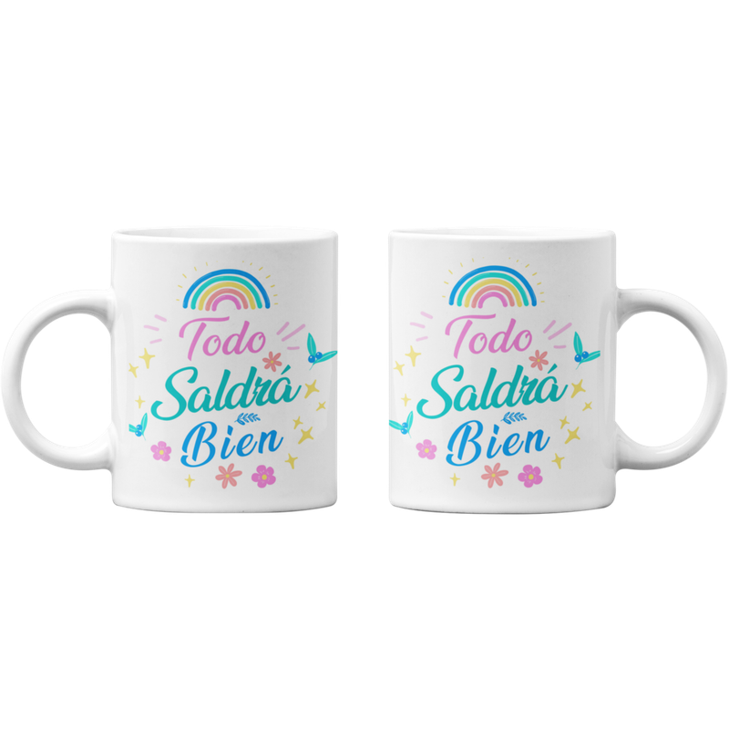 TAZONES TAZAS BLANCAS TODO SALDRÁ BIEN MOTIVACIONAL - 1
