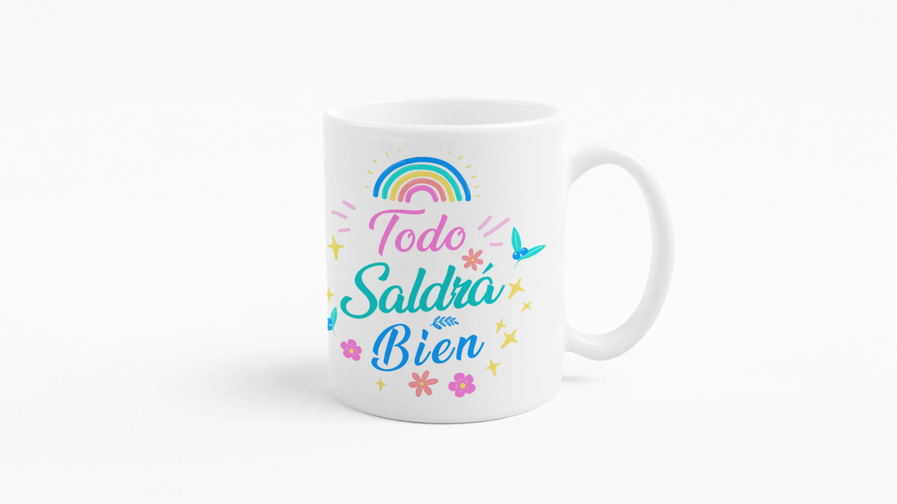 TAZONES TAZAS BLANCAS TODO SALDRÁ BIEN MOTIVACIONAL - 3
