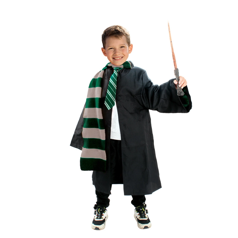 DISFRAZ HARRY POTTER TUNICA VARITA BUFANDA SLYTHERIN NIÑO - 1