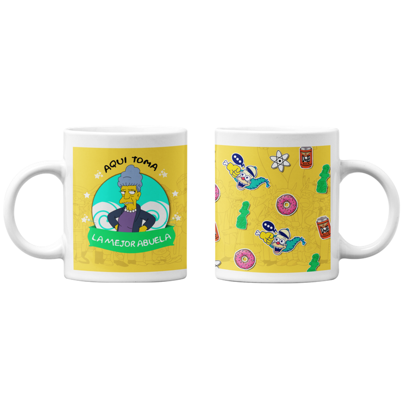 TAZONES TAZAS BLANCAS MEJOR ABUELA REGALO LOS SIMPSONS - 1