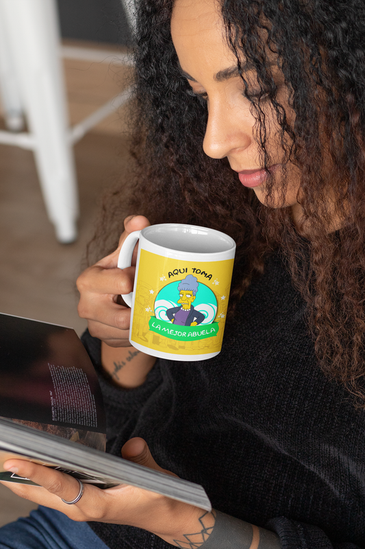 TAZONES TAZAS BLANCAS MEJOR ABUELA REGALO LOS SIMPSONS - 4
