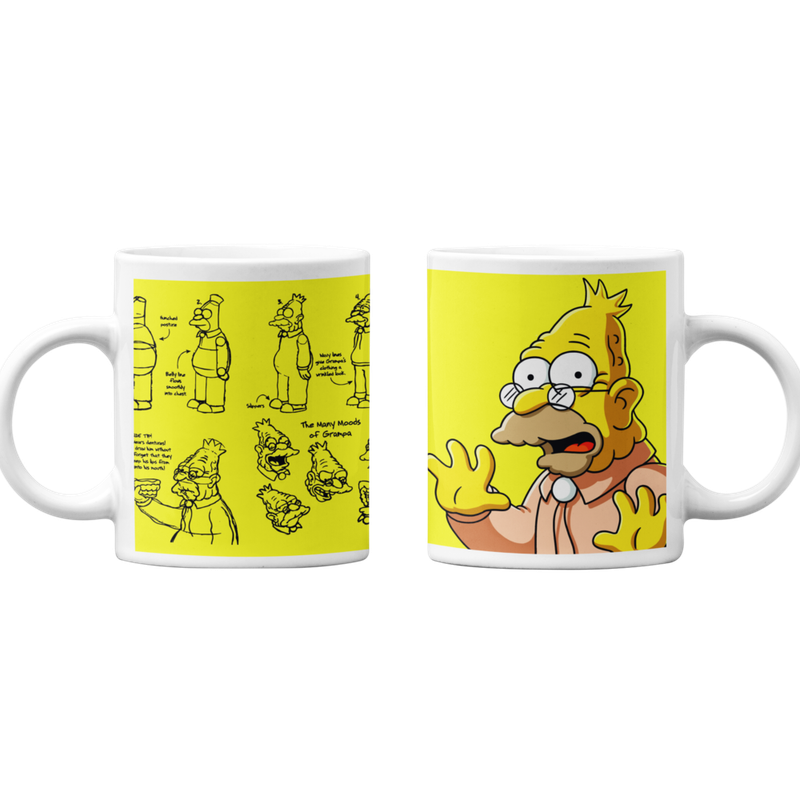 TAZONES TAZAS BLANCAS ABRAHAM SIMPSON ABUELO LOS SIMPSON - 1