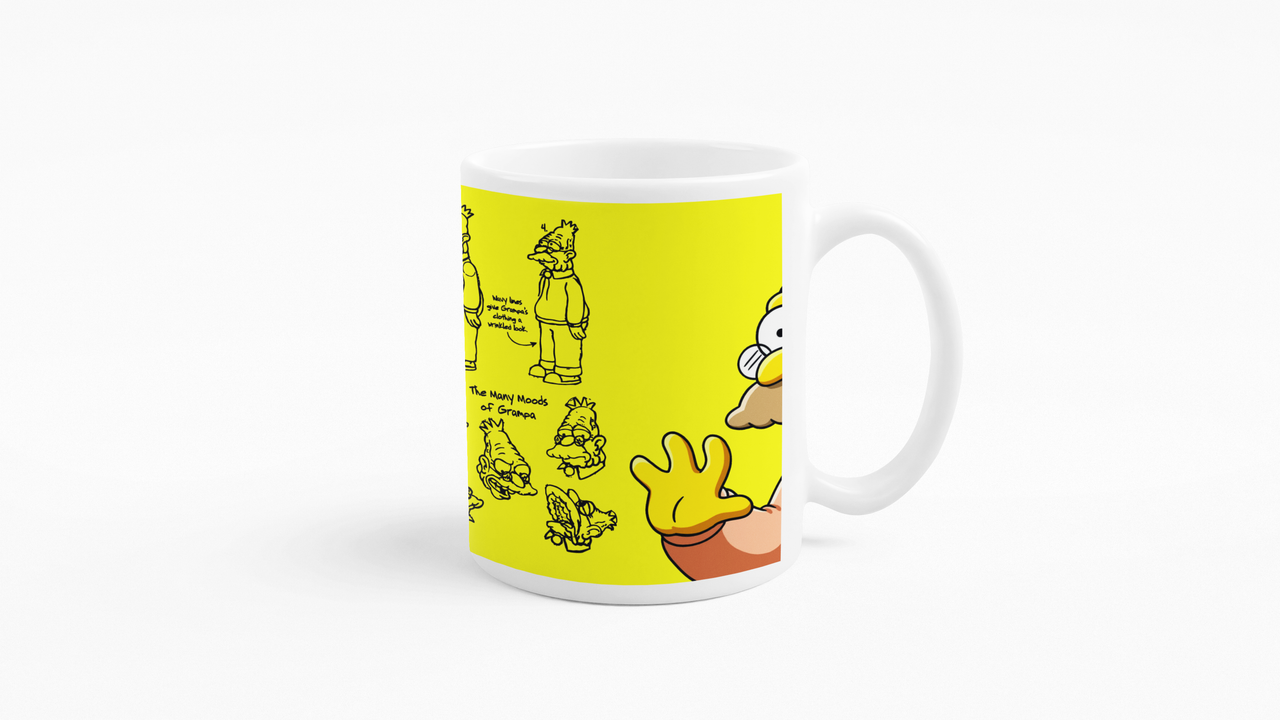 TAZONES TAZAS BLANCAS ABRAHAM SIMPSON ABUELO LOS SIMPSON - 3