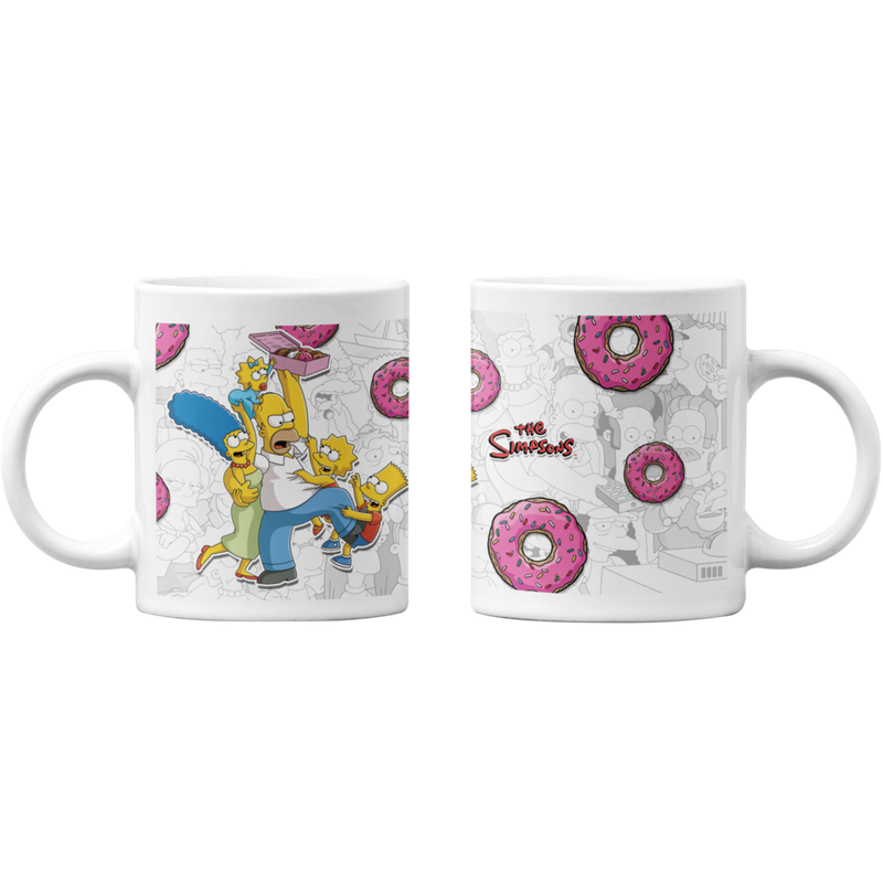 TAZONES TAZAS BLANCAS FAMILIA SIMPSON ROSQUILLA HOMERO MARGE - 1