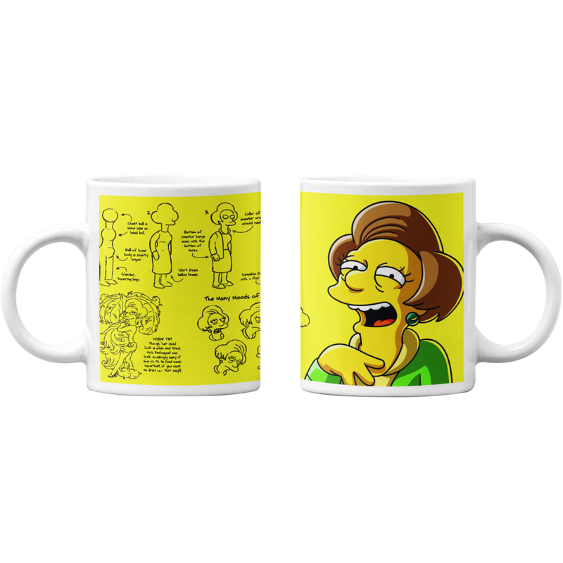 TAZONES TAZAS BLANCAS EDNA KRABAPPEL LOS SIMPSON REGALO - 1
