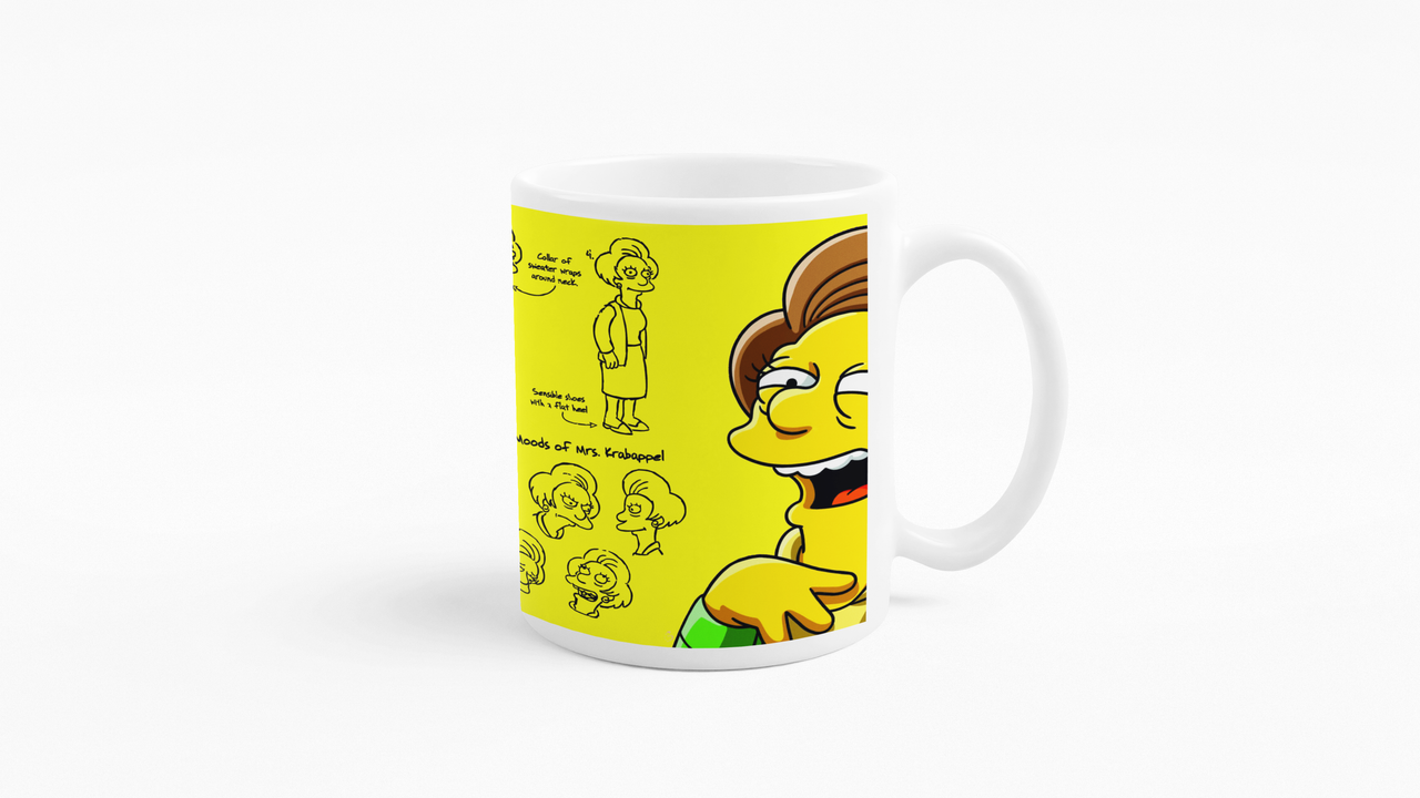 TAZONES TAZAS BLANCAS EDNA KRABAPPEL LOS SIMPSON REGALO - 3