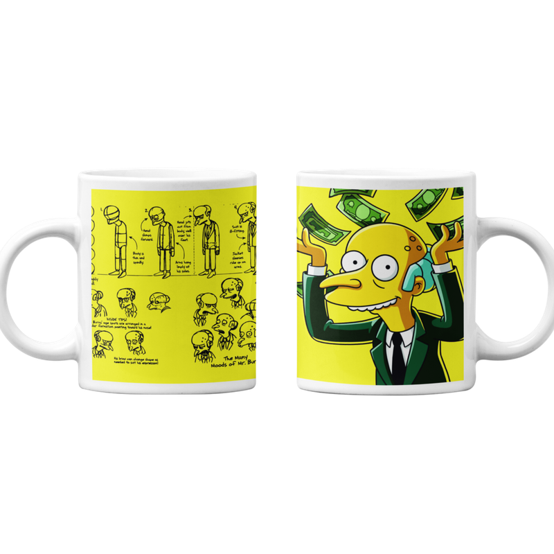 TAZONES TAZAS BLANCAS MONTGOMERY BURNS LOS SIMPSON - 1