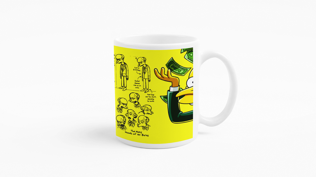 TAZONES TAZAS BLANCAS MONTGOMERY BURNS LOS SIMPSON - 3