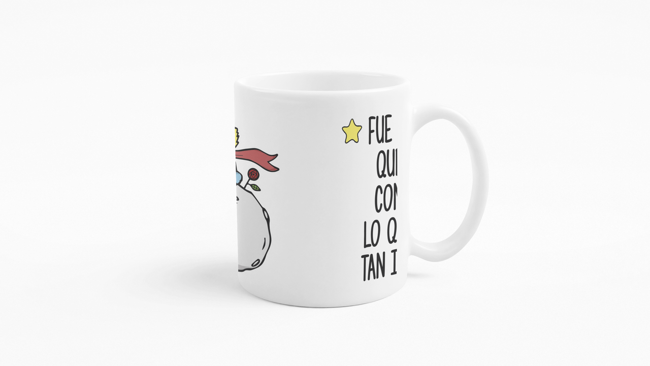 TAZONES TAZAS BLANCAS EL PRINCIPITO LIBRO TIEMPO CON ROSA - 3